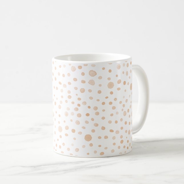Melon Confetti Watercolor Dots Classic Tasse (VorderseiteRechts)