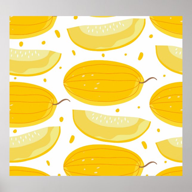 Melon Doodle Fruit Vintag Design Poster (Vorne)