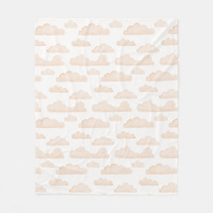 Melon Dreamtime Watercolor Wolken Fleece Blanket