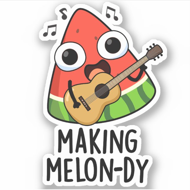 Melon-dy Funny Melon Pun Aufkleber (Vorderseite)