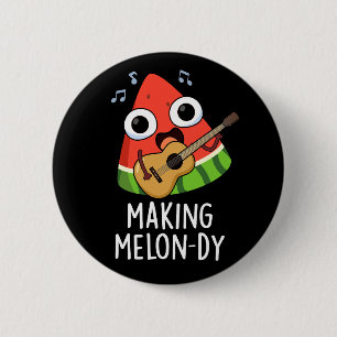 Melon-dy Funny Melon Pun Dark BG Button