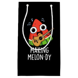 Melon-dy Funny Melon Pun Dark BG Kleine Geschenktüte