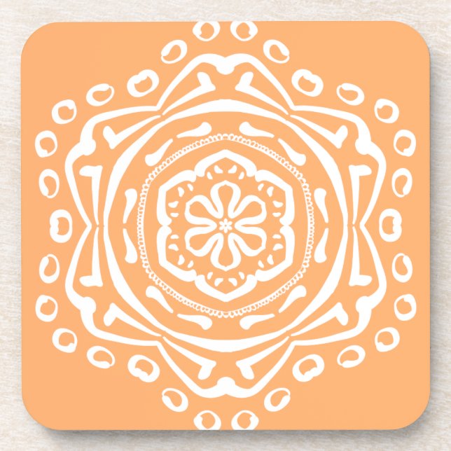 Melon Mandala Getränkeuntersetzer (Vorderseite)