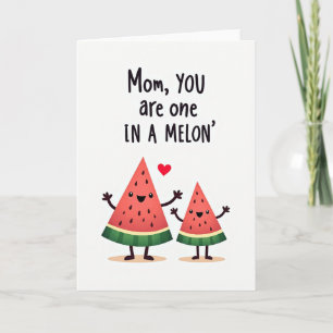 Melon Mom Pun Kunst Grußkarte Karte