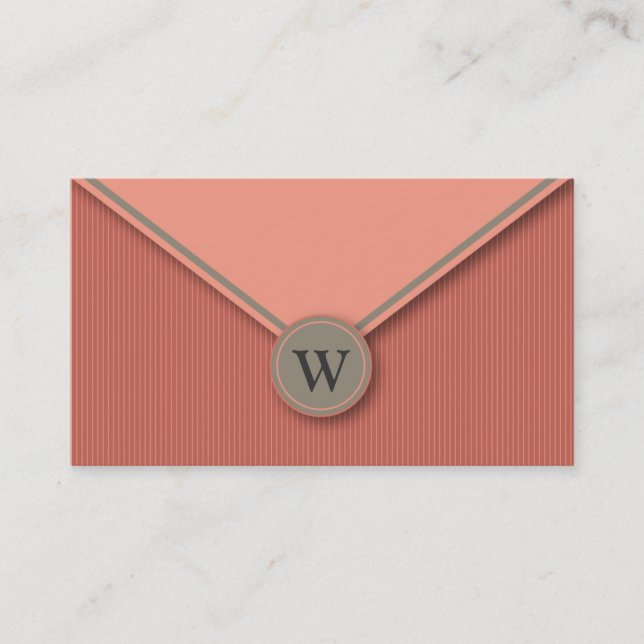 Melon Monogram Elegant Envelope Business Cards Visitenkarte (Vorderseite)