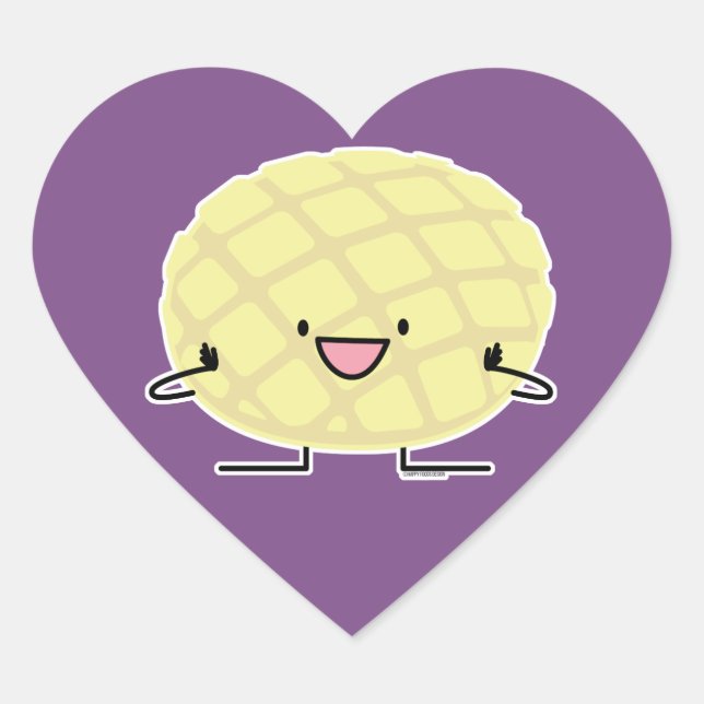 Melon Pan Japanischer Concha Süßbrot Patisserie Herz-Aufkleber (Vorderseite)