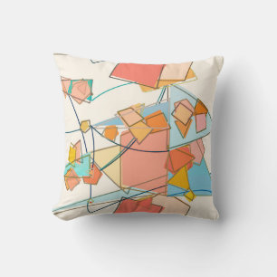 Melon, Pink und Aqua Mitte des Jahrhunderts Modern Kissen