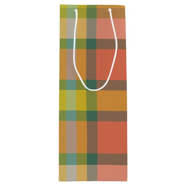 Melon plaid geschenktüte für weinflaschen (Vorderseite)