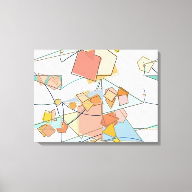 Melon, Rosa und Aqua abstrakt Leinwanddruck (Vorderseite)
