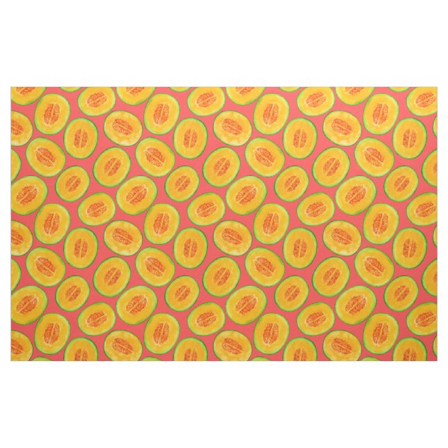 Melon-Scheiben-Aquarellmuster Stoff (Fat Quarter (45,7 x 55,9 cm))