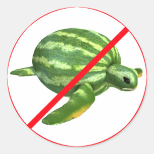Melon-Schildkröten verboten! Runder Aufkleber