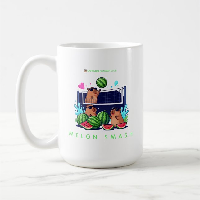 Melon Smash Capybara Sommerclub – Süße Capybara V Kaffeetasse (Links)