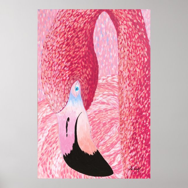 Melon The Big Head Flamingo - von Just Dahl Poster (Vorne)