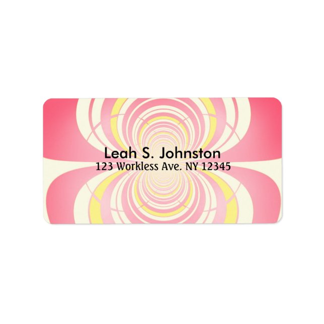 Melon und Gelbes Spiralmuster Adressaufkleber (Vorne)