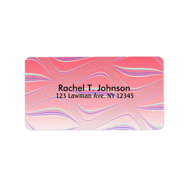 Melon Wavy Fraktal Art Adressaufkleber (Vorne)