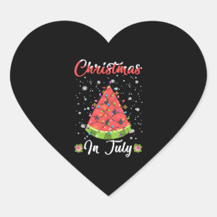 Melon Weihnachtsbaum Sommer Weihnachten im Juli Herz-Aufkleber