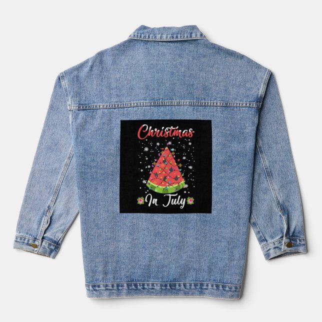Melon Weihnachtsbaum Sommer Weihnachten im Juli Jeansjacke (Rückseite)