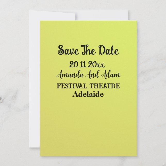Melon Yellow, Save the Date Einladung Hochzeit (Vorderseite)