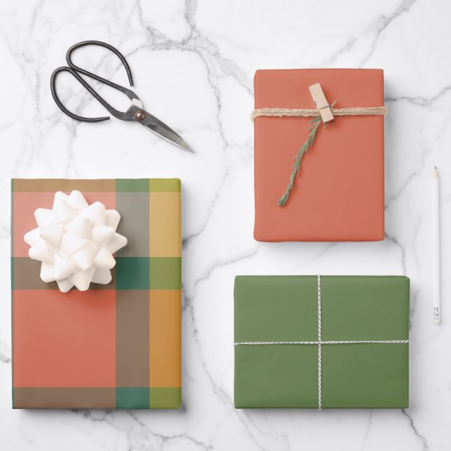 Melone & Limette Geschenkpapier Flachblatt-Set aus Set (Vorderseite)