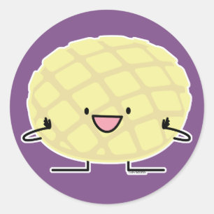 Melone-Pan süßer Patisserie Brot japanischen Runder Aufkleber