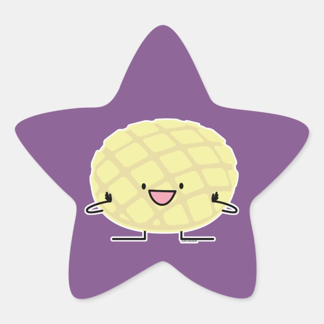 Melone-Pan süßer Patisserie Brot japanischen Stern-Aufkleber (Vorderseite)