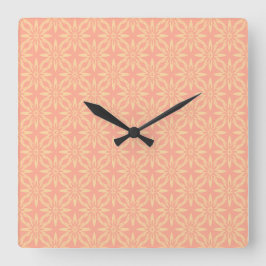 Melonengelbes Blumen nahtloses Muster Quadratische Wanduhr
