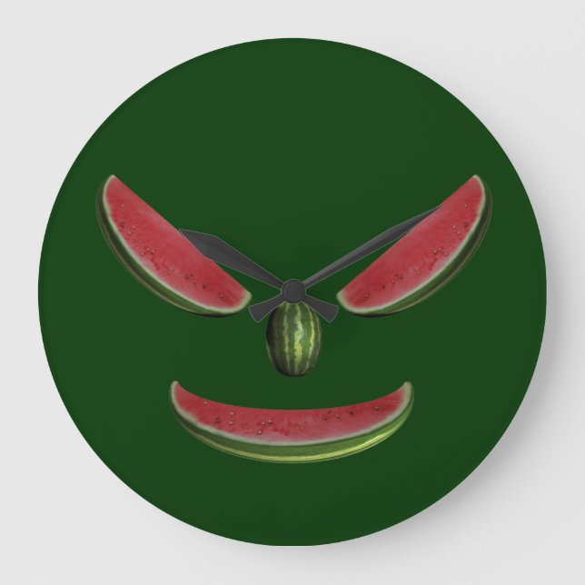Melons Face Große Wanduhr (Vorderseite)