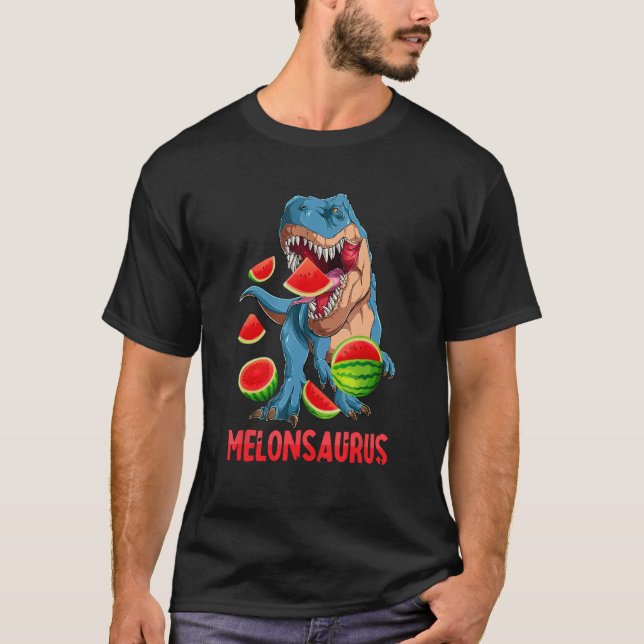 Melonsaurus Watermelon Dinosaur Summer Tropical Fr T-Shirt (Vorderseite)