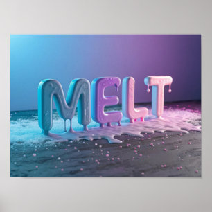 MELT: Eine 3D-Typografie-Abstrakt Poster