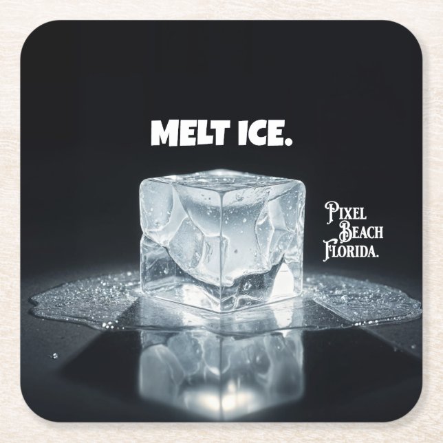 MELT ICE. Keychain Rechteckiger Pappuntersetzer (Vorderseite)