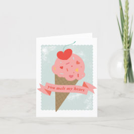 Melt my Heart Ice Cream Valentine Card Dankeskarte