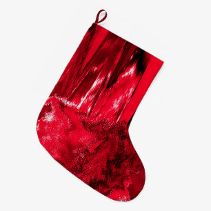 Melted Glitch Red Großer Weihnachtsstrumpf