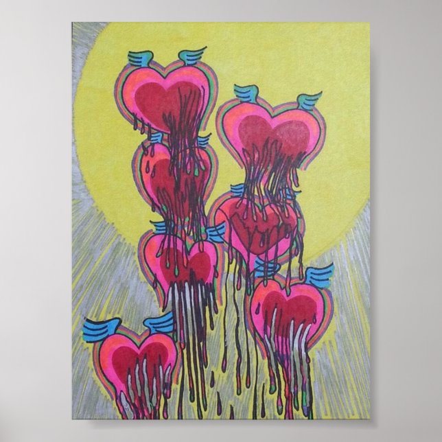 melted heart shapes poster (Vorne)