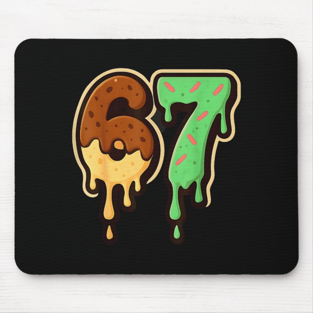 Melting 67 Dessert Style Ice Cream Drip Number Art Mousepad (Vorne)