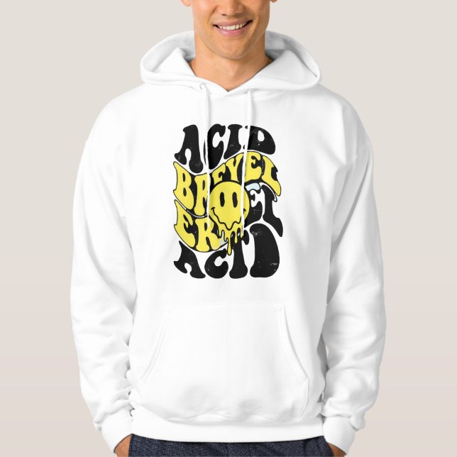 Melting Acid Smiley Face Psychedelic Liquid Typogr Hoodie (Vorderseite)