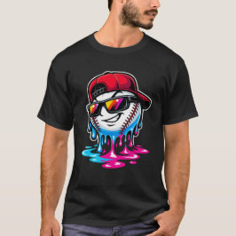 Melting Baseball Drip Character T-Shirt