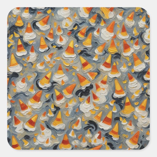 Melting Candy Corn Quadratischer Aufkleber (Vorderseite)