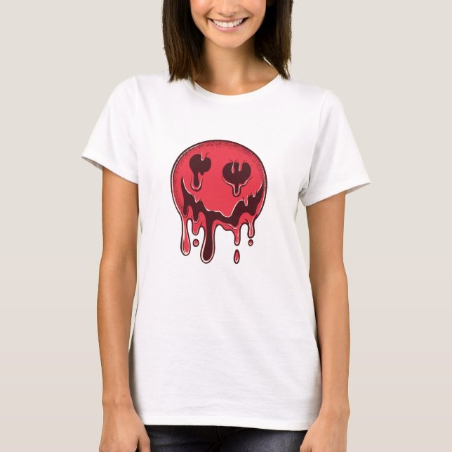 Melting Dark Smiley T-Shirt (Vorderseite)