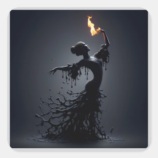 Melting Flamenco Dancer Quadratischer Aufkleber