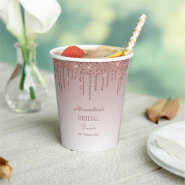 Melting Girly Pink Glitzern Brautparty Pappbecher