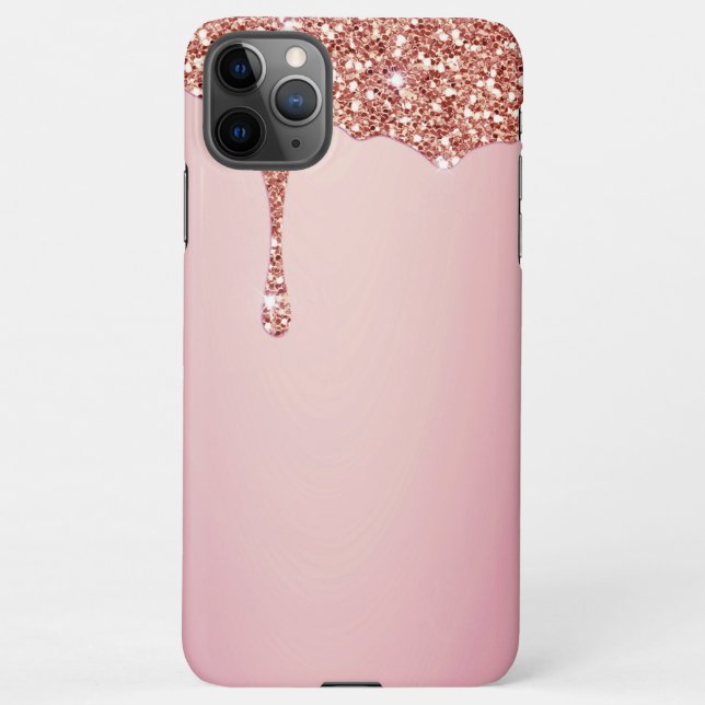 Melting Girly Pink Glitzern iPhone Hülle (Rückseite)
