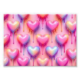 Melting Heart Art Print – Pastel Modern Love Decor Fotodruck