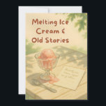 Melting Ice Cream & Old Stories – Warm Summer card Einladung<br><div class="desc">Invite friends to slow down, share memories, and savor the sweetness of the moment with this vintage-style ice cream invitation card. Featuring soft hand-drawn textures, warm earthy tones, and a nostalgic summer afternoon vibe, it’s perfect for casual gatherings, reunions, or heartfelt get-togethers. Customizable text makes it easy to adapt for...</div>