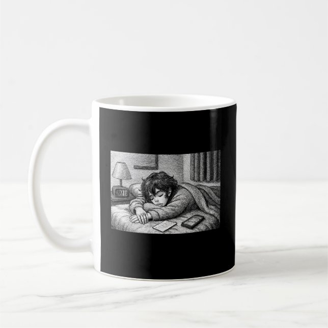 Melting Into Bed • Aesthetic Exhaustion Mug Kaffeetasse (Links)