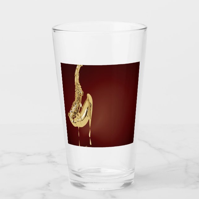 Melting Jazz Saxophone Music Glas (Vorderseite)