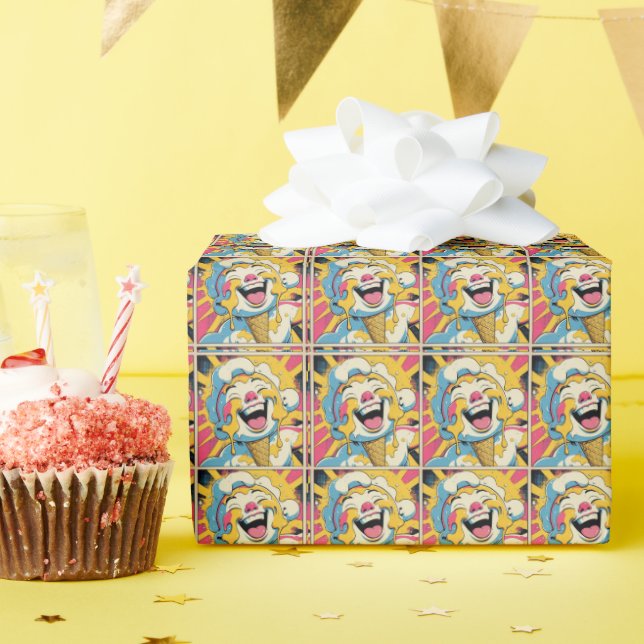 Melting Joy – Ice Cream Pop Art Explosion Geschenkpapier (Geburtstagsparty)