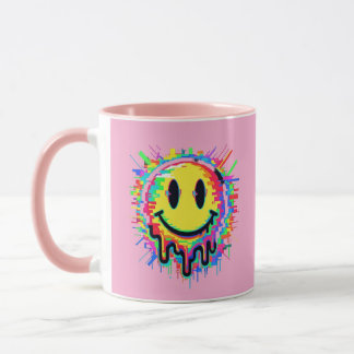 Melting Multicolor Painted Face Mug Design Tasse