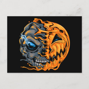 Melting Pumpkin Skull Postkarte