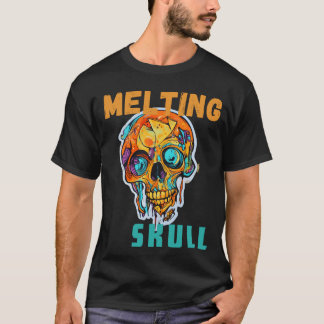 Melting Skull Art Graphic T-Shirt
