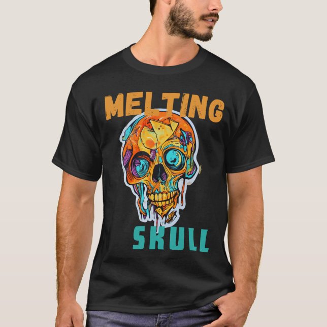 Melting Skull Art Graphic T-Shirt (Vorderseite)
